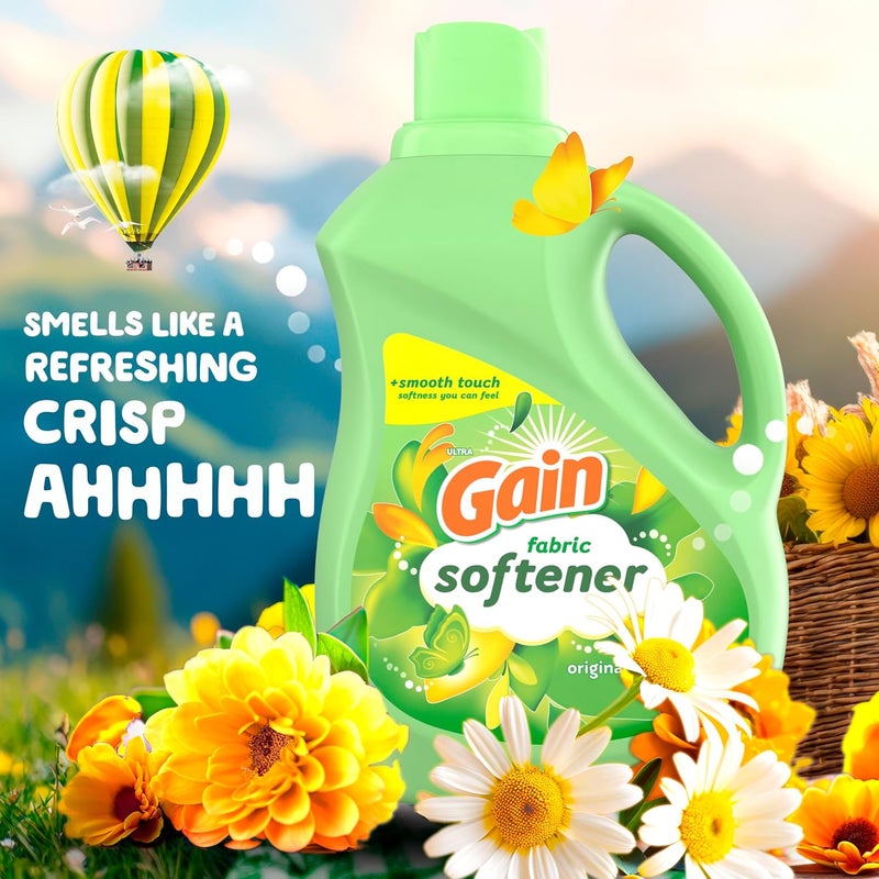 Gain Liquid Fabric Softener, Original Scent, 35 FL OZ LIQ., 48 Loads, Smooth Touch - softness you can feel - Image 2